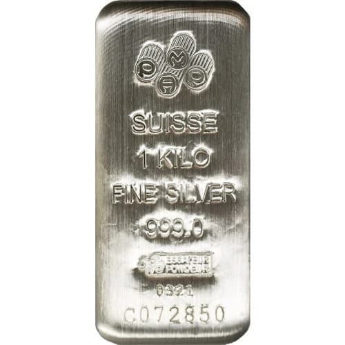 1 kilo pamp suisse silver bar obv