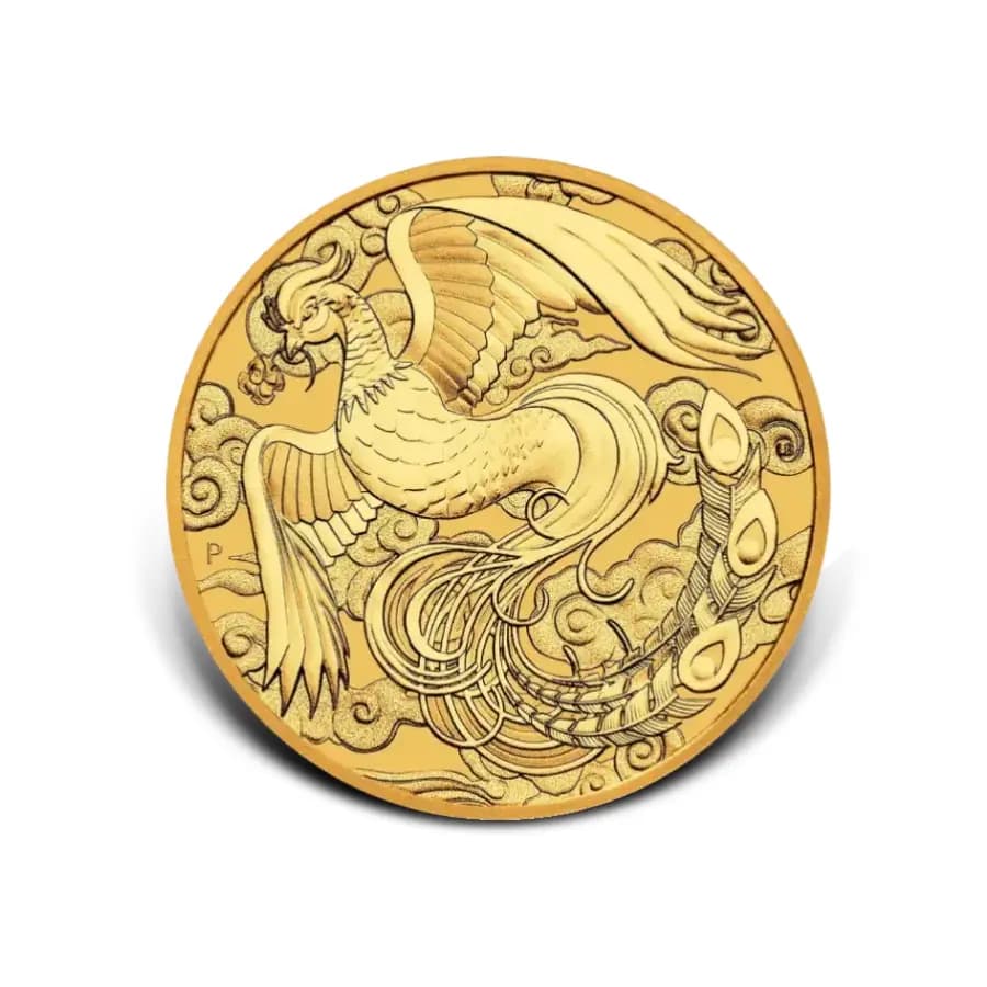1 oz Chinese Myths & Legends Phoenix Gold Coin 2023 reverse