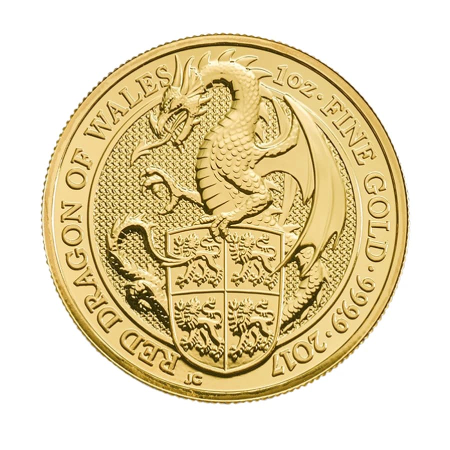 1 oz Queen’s Beasts The Red Dragon of Wales Gold Coin | 2017