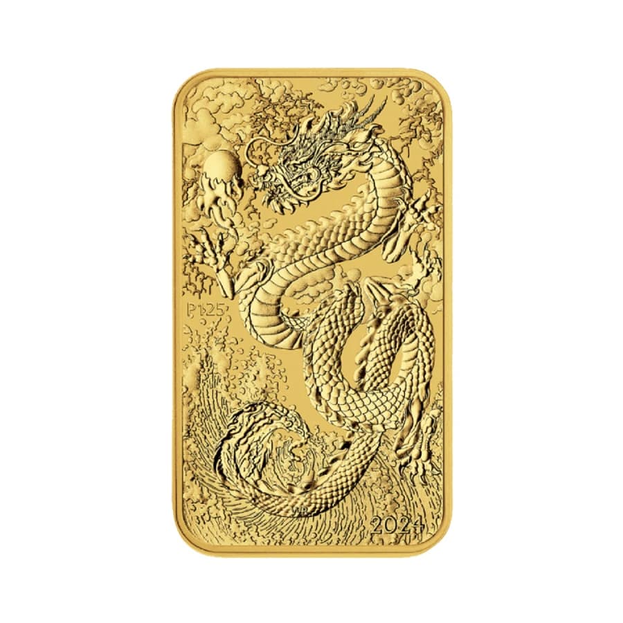 1 oz Australian Rectangular Dragon Gold Coin Bar | 2024