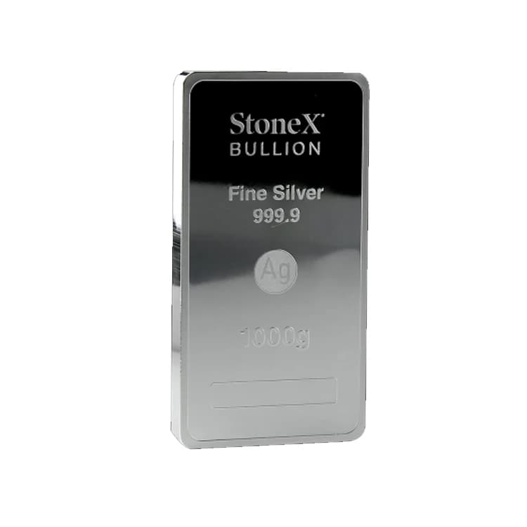 1 kilo silver coin bar Stonex with slight damage